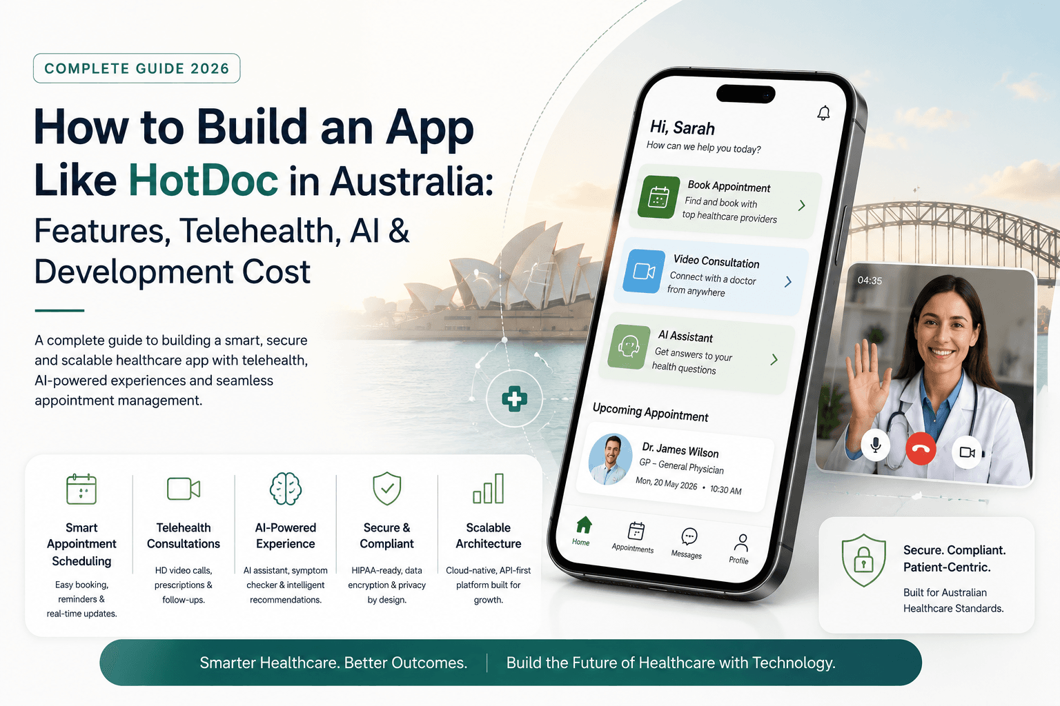 How to Build an App Like HotDoc in Australia: Features, Telehealth, AI & Development Costs